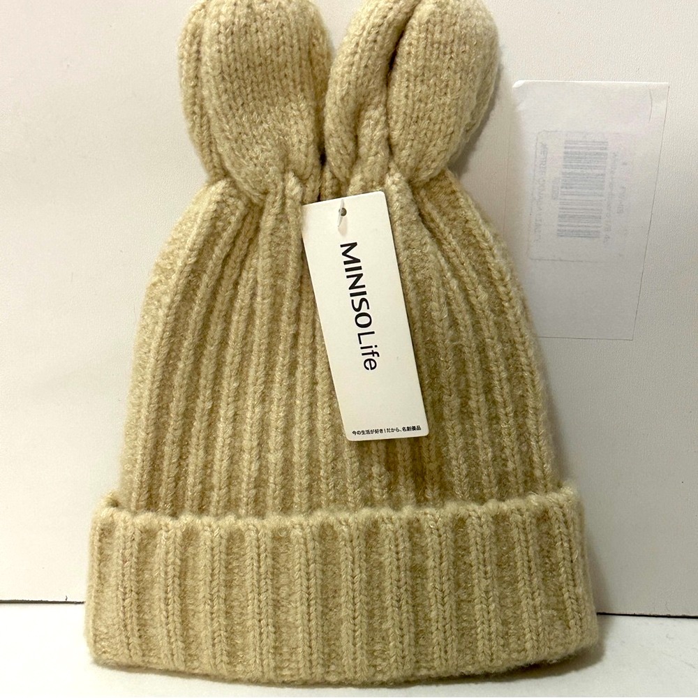 Beige Bunny Ear Hat - Picture 2 of 7
